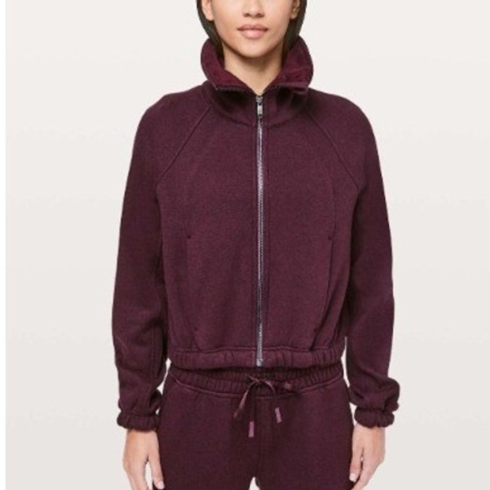 Lululemon Womens 4 Plush Times Jacket Full Zip Jacket Dark Adobe Burgundy W4AU1S